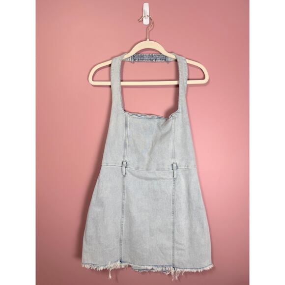 Show Me Your Mumu Duncan Denim Halter Mini Dress Size XL - Picture 2 of 6